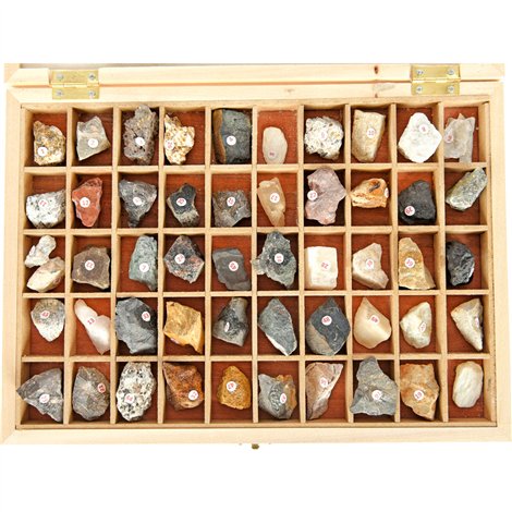 Set cu 56 mostre de roci si minerale, geologie, pentru uz didactic - poza 3