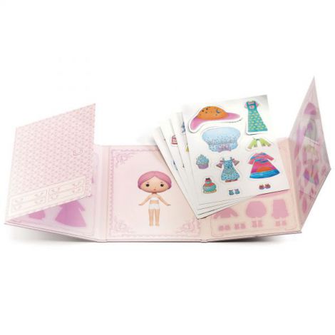 Set cu abtibilduri repozitionabile Djeco, Miss Lilypink - poza 2
