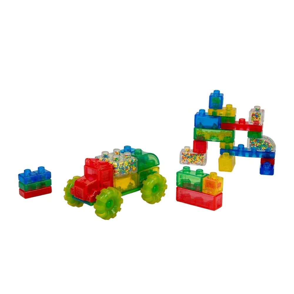 Set cuburi elastice de constructie Jelly Box Camioane 35 piese - poza 5