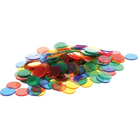 Set de 250 jetoane colorate translucide, 19 mm diam, material didactic gradinita si scoala - poza 1