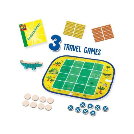 Set de 3 jocuri copii Connect Four, Dots and Boxes si joc de stivuire - poza 2
