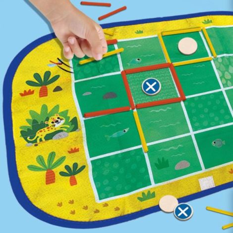 Set de 3 jocuri copii Connect Four, Dots and Boxes si joc de stivuire - poza 5