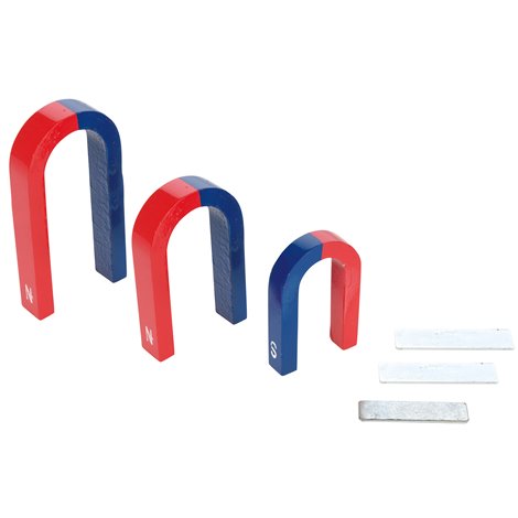 Set de 3 magneti potcoava, forma de U, pentru uz didactic - poza 1