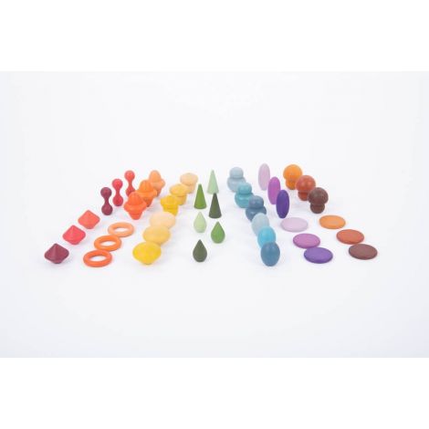 Set de 42 forme din lemn colorate pentru activitati educative Comorile Padurii - poza 4