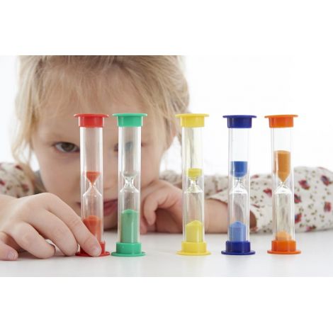 Set de 5 miniclepsidre cu nisip colorat si cronometrare diferita - poza 2
