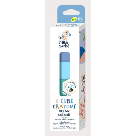 Set de 6 creioane cerate in forma de cub, Haku Yoka - culori ocean - poza 1