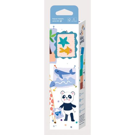 Set de 6 creioane cerate in forma de cub, Haku Yoka - culori ocean - poza 2