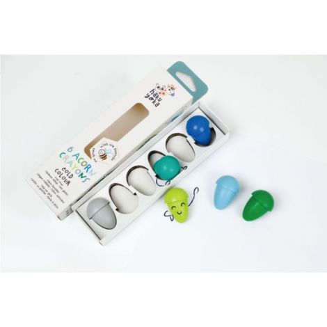 Set de 6 creioane cerate in forma de ghinda, Haku Yoka - culori reci - poza 2