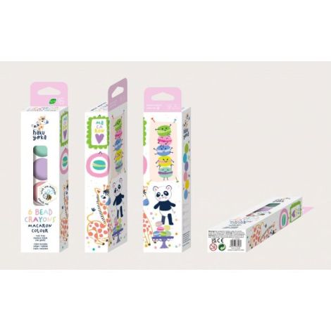 Set de 6 creioane cerate in forma de margele, Haku Yoka - culori Macarons - poza 4