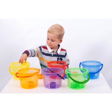 Set de 6 galetuse translucide colorate pentru activitati senzoriale - poza 3