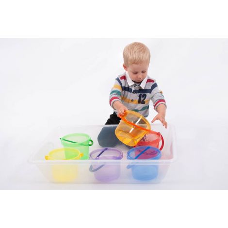 Set de 6 galetuse translucide colorate pentru activitati senzoriale - poza 4