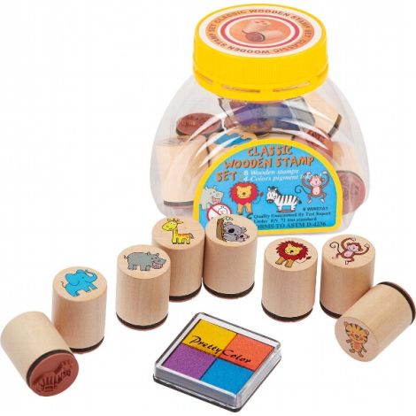 Set de 8 stampile cu animale, tusiera inclusa - poza 1