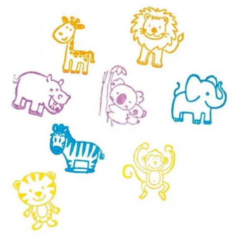 Set de 8 stampile cu animale, tusiera inclusa - poza 2