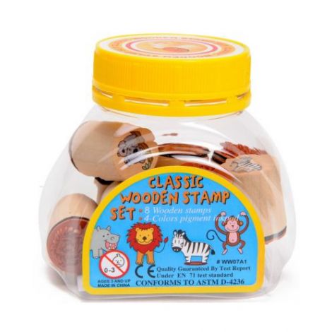 Set de 8 stampile cu animale, tusiera inclusa - poza 3