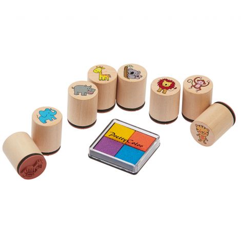 Set de 8 stampile cu animale, tusiera inclusa - poza 4