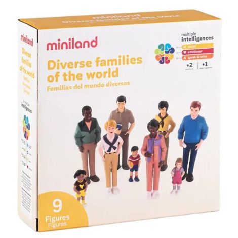 Set de 9 figurine Familia - diversitate si integrare etnica, cu rol didactic - poza 1