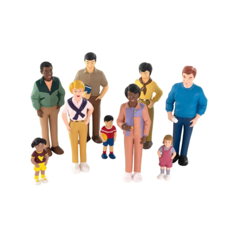 Set de 9 figurine Familia - diversitate si integrare etnica, cu rol didactic - poza 2