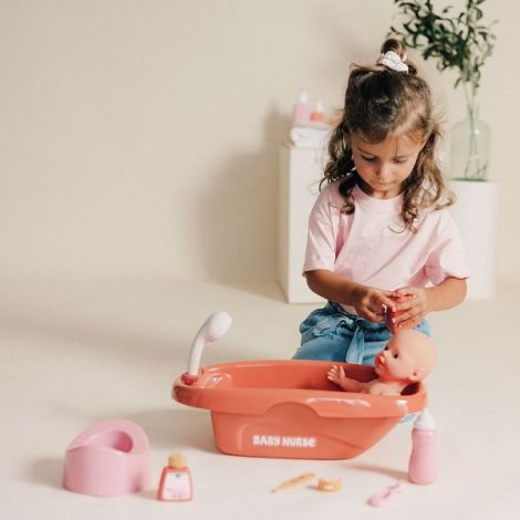Set de baie pentru papusa Smoby Baby Nurse Bath cu 8 accesorii - poza 4