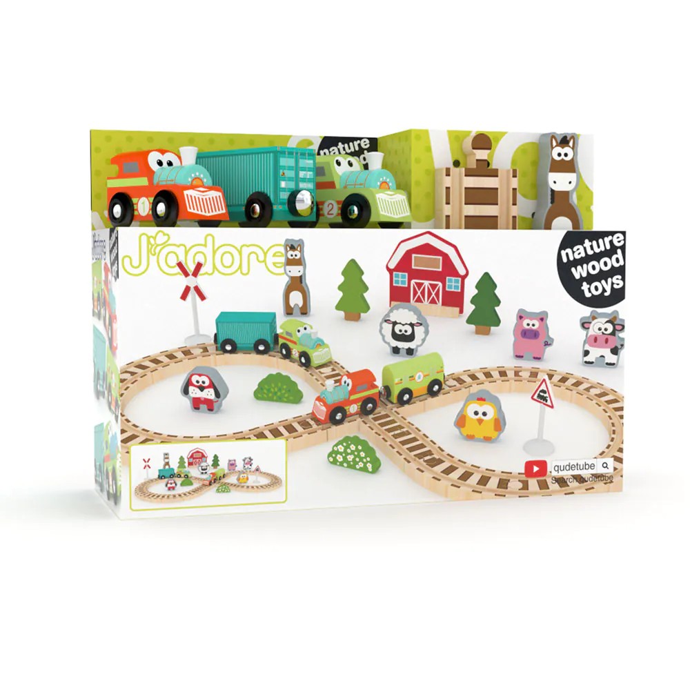 Set de cale ferata cu tren si accesorii JAdore Farm - poza 2