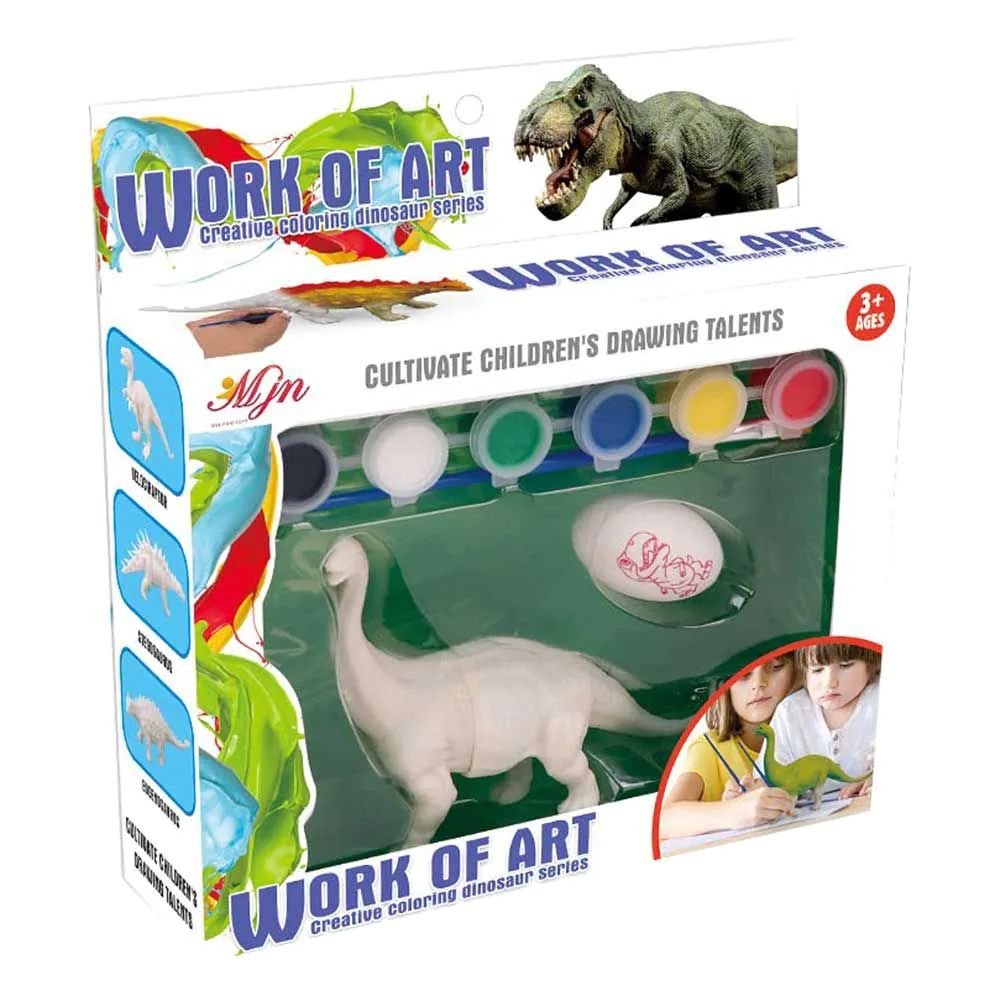 Set de colorat cu dinozauri Ntoys Work Of Art Diplodocus sau Eugenosaurus - poza 1
