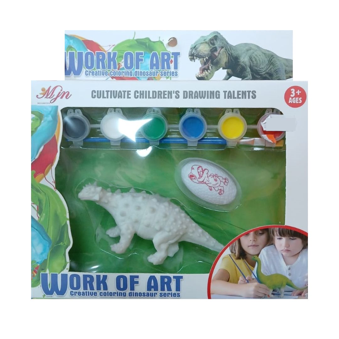 Set de colorat cu dinozauri Ntoys Work Of Art Diplodocus sau Eugenosaurus - poza 3