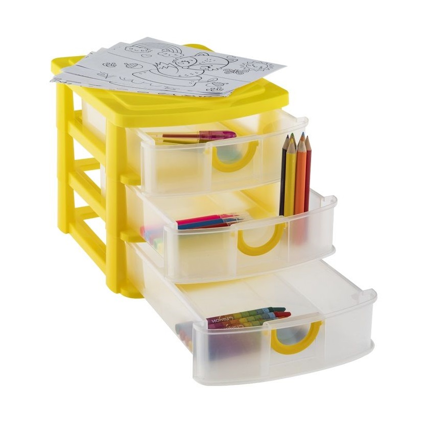 Set de colorat cu suport cu 3 sertare Grafix - poza 2