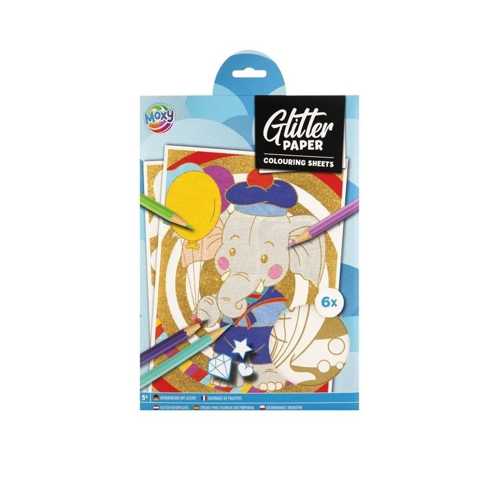 Set de colorat, pagini cu sclipici Grafix, diverse modele