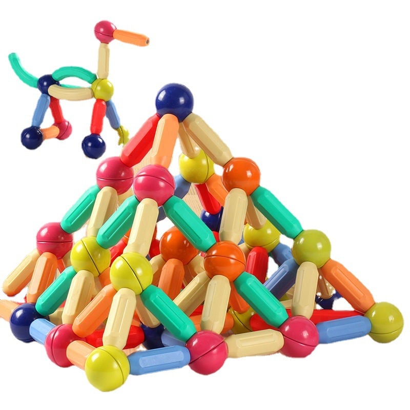 Set de constructie 3D magnetic cu 100 128 de piese - pentru copii de la 3 ani 100