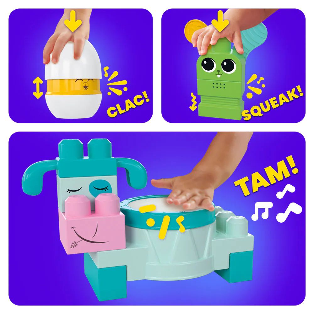 Set de constructie cu animale de ferma muzicale Mega Blocks Musical Farm Band - poza 4