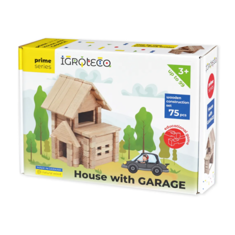 Set de constructie din lemn , zCasa cu Garaj, 75 piese - poza 1
