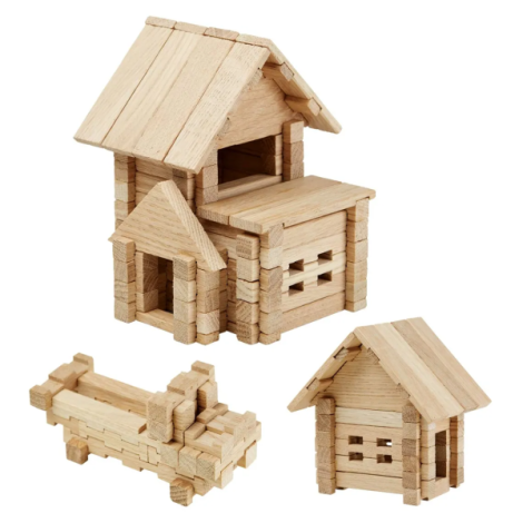 Set de constructie din lemn , zCasa cu Garaj, 75 piese - poza 2