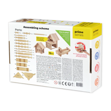 Set de constructie din lemn , zCasa cu Garaj, 75 piese - poza 3