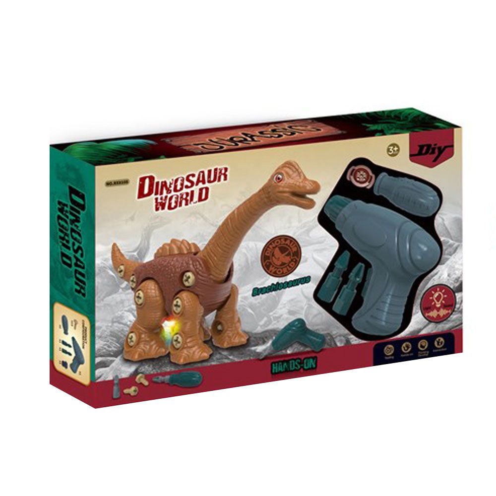 Set de constructie Dinozaur Brachinozaurus cu lumini Ntoys - poza 2