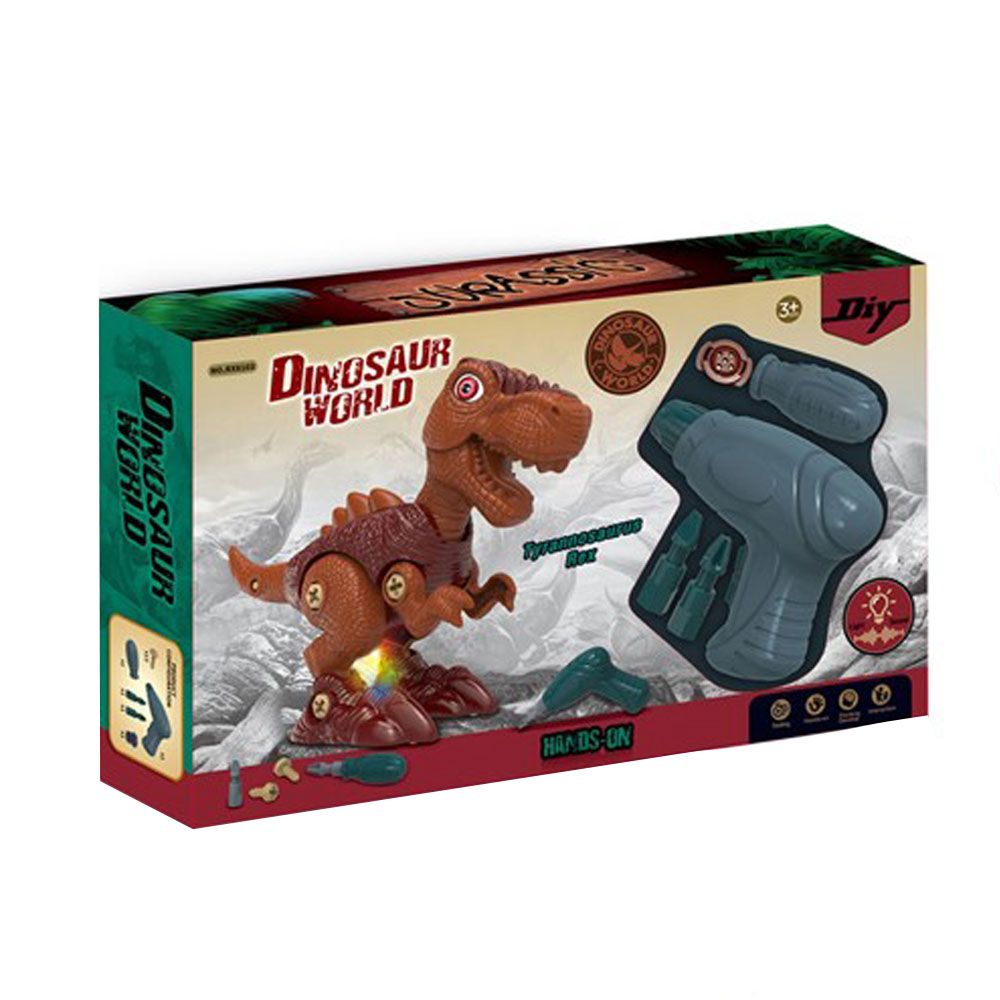 Set de constructie Dinozaur T-Rex cu lumini Ntoys - poza 2