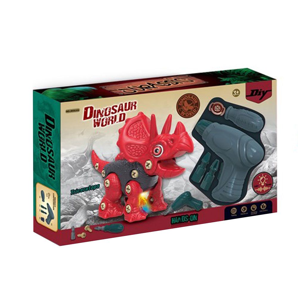 Set de constructie Dinozaur Triceratops cu lumini Ntoys - poza 2