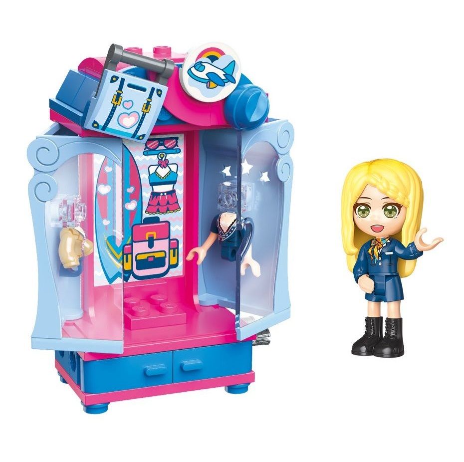 Set de constructie Garderoba cu figurina Qman Air Stewardess - poza 1