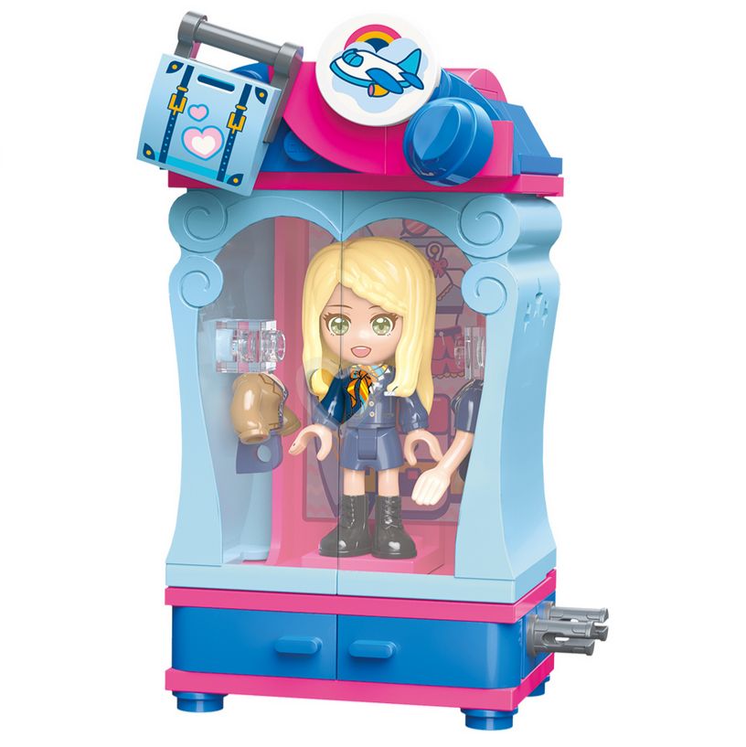 Set de constructie Garderoba cu figurina Qman Air Stewardess - poza 3