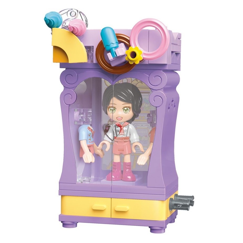Set de constructie Garderoba cu figurina Qman Cofetar - poza 3