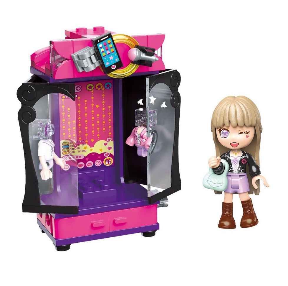 Set de constructie Garderoba cu figurina Qman Prezentatoare