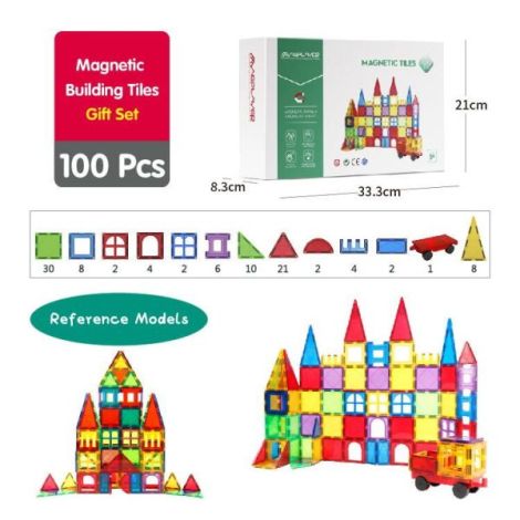 Set de constructie magnetic 3d - 100 piese - poza 3