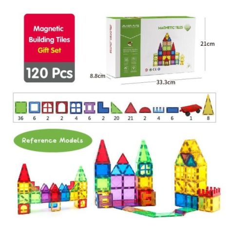Set de constructie magnetic 3d - 120 piese - poza 3