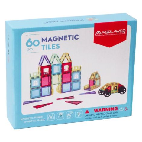 Set de constructie magnetic 3d - 60 piese - poza 1
