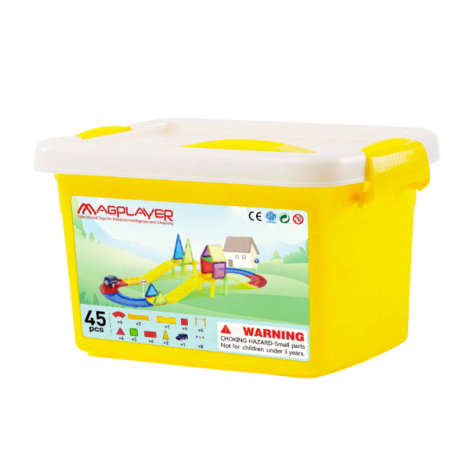 Set de constructie magnetic 3d - circuit masinute (45 piese) - poza 1