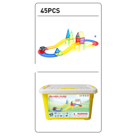 Set de constructie magnetic 3d - circuit masinute (45 piese) - poza 3