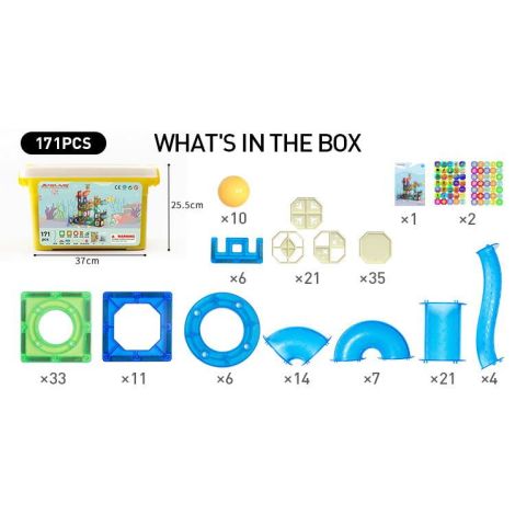 Set de constructie magnetic - marble run (171 piese) - poza 3
