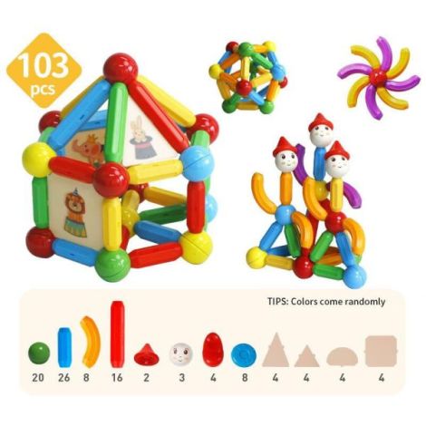Set de constructie magnetic - stick (103 piese) - poza 3