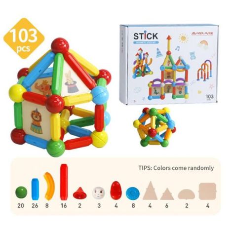 Set de constructie magnetic - stick (103 piese) - poza 4