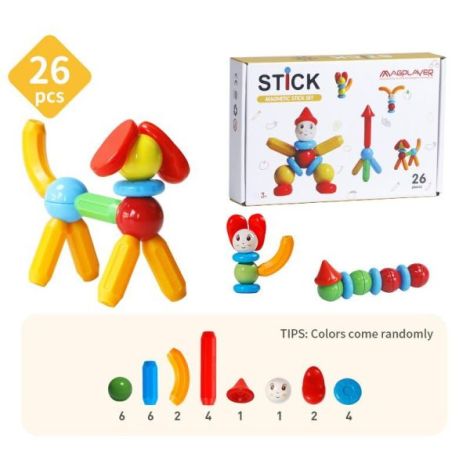 Set de constructie magnetic - stick (26 piese) - poza 4