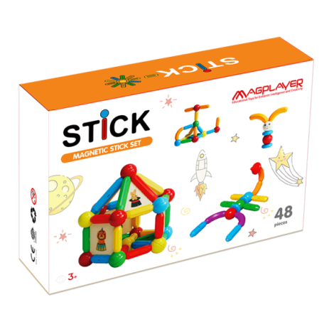 Set de constructie magnetic - stick (48 piese) - poza 2