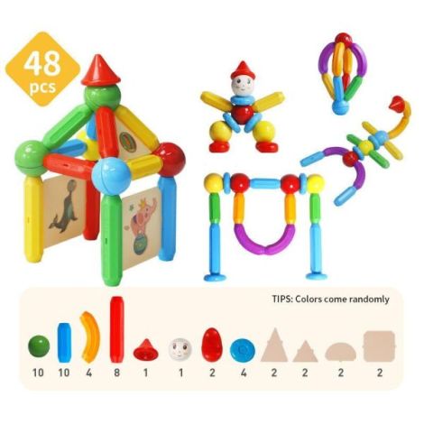 Set de constructie magnetic - stick (48 piese) - poza 3